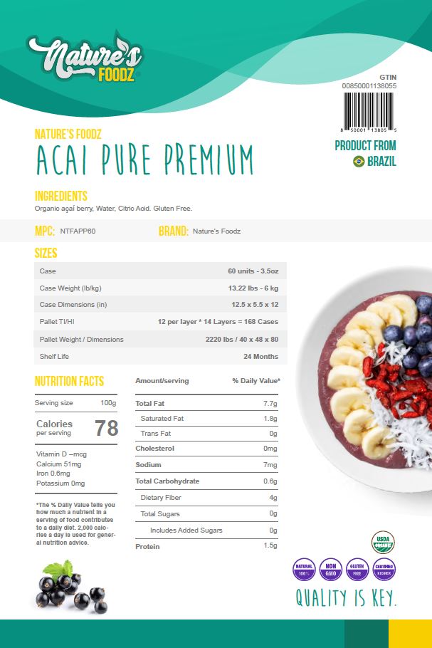 Natures Foodz Acai pure Premium