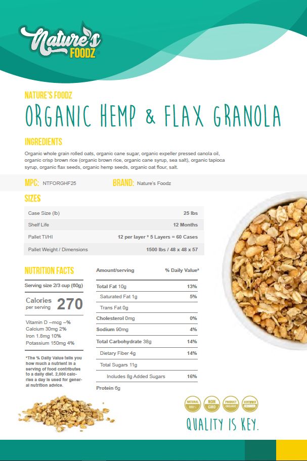 Granola Spec Sheet